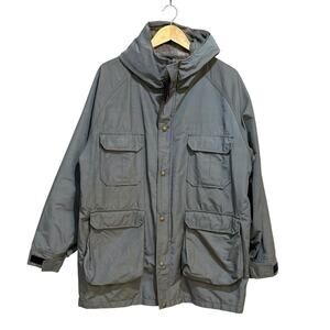 Vintage Woolrich Jacket Size XL Hooded Barn Chore Wool Lined Gray Waterproof